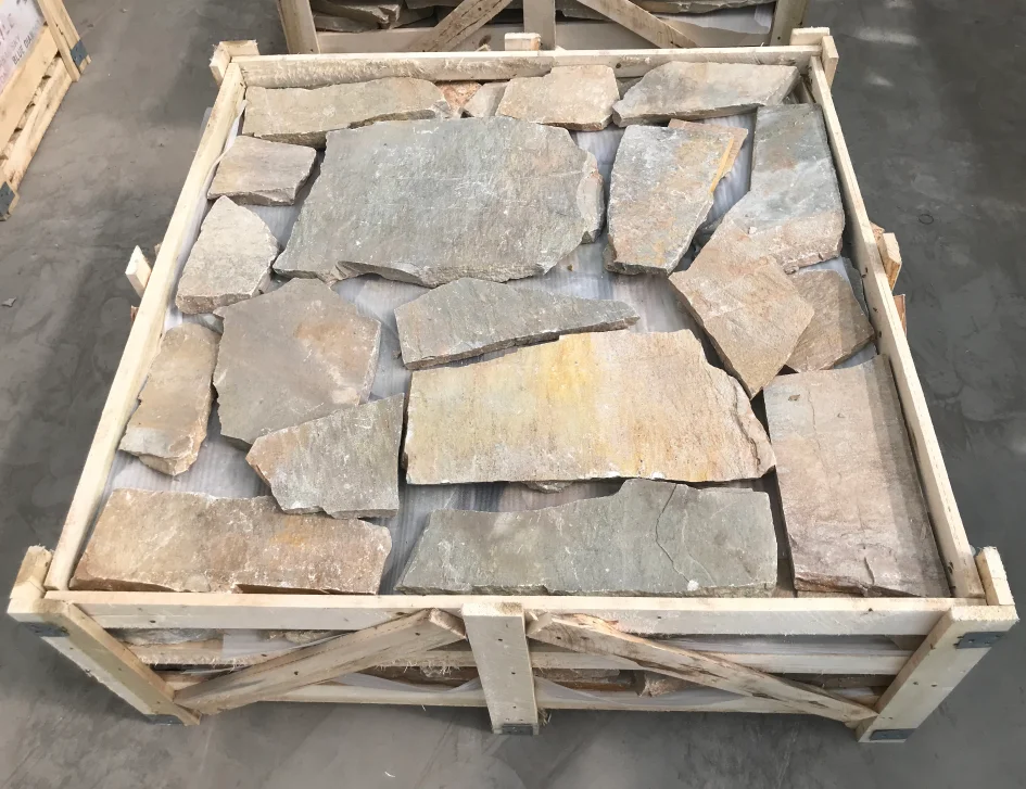 Cheap Flagstone Natural Slate Pizarra irregular Random Flagstone Paving Stone for floor