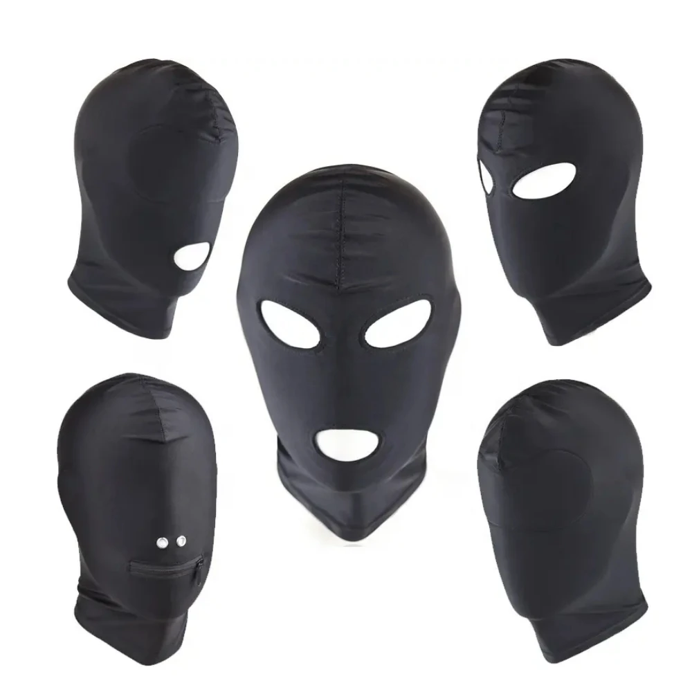 Wholesale Price Elasticity Breathable Sexy Sponge Harness Sex Head Eye Mask SM Bondage Headgear for Couple Restraint Hood Mask