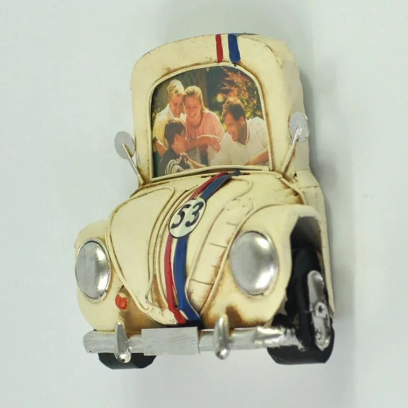 Car Shape Photo Frame Stand Metal Retro Vintage Decor Office Ornaments Living Room Antique Home Decoration Craft