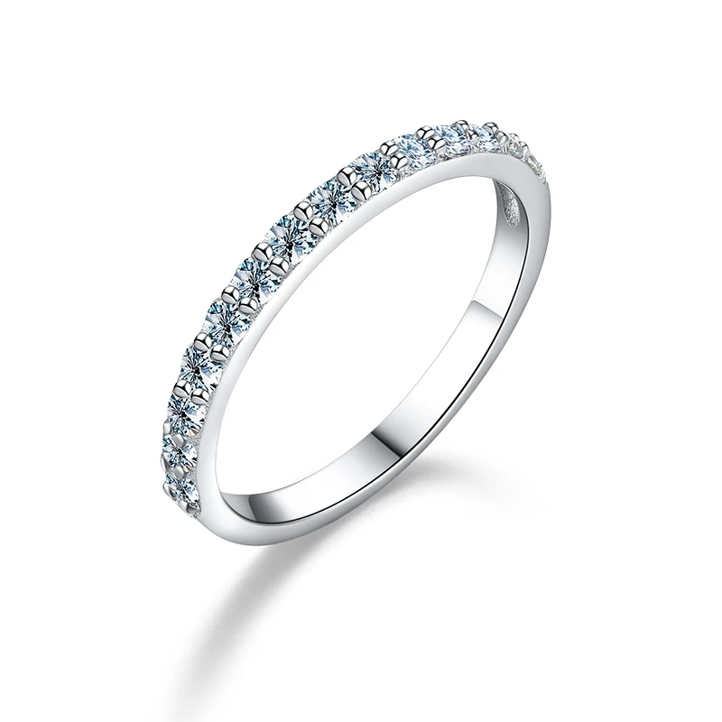 moissanite diamond enterity tennis band ring 925 sterling silver 18k White gold for women engagement gift fine Jewelry Set