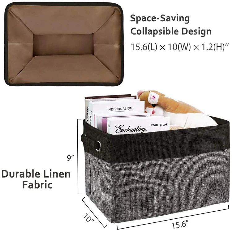 Складные прочные декоративные корзины для хранения полок из льняной ткани GuangZhou