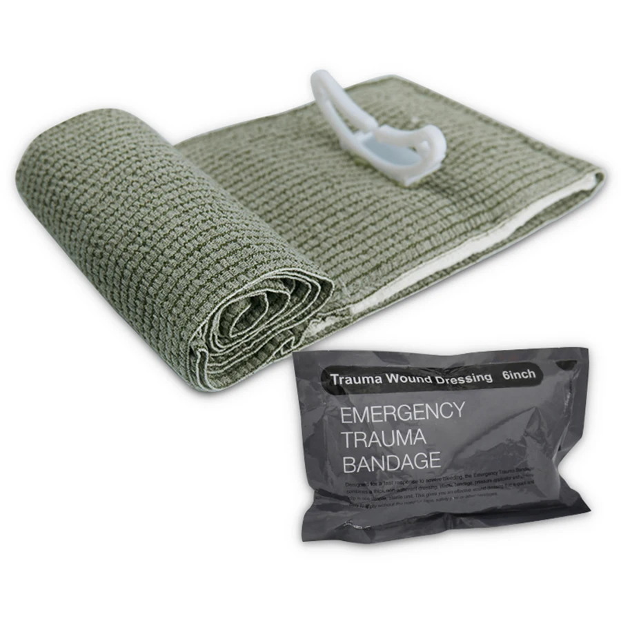 Medmount First Aid 4/6inches Trauma Elastic One-handed Emergency Military Bandage for Traumatic Hemorrhagic