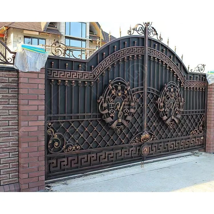 Portail Different Modern Compound Wall Iron Main House Gate Grill Design Philippines High Quality Wrought Iron Gate Design