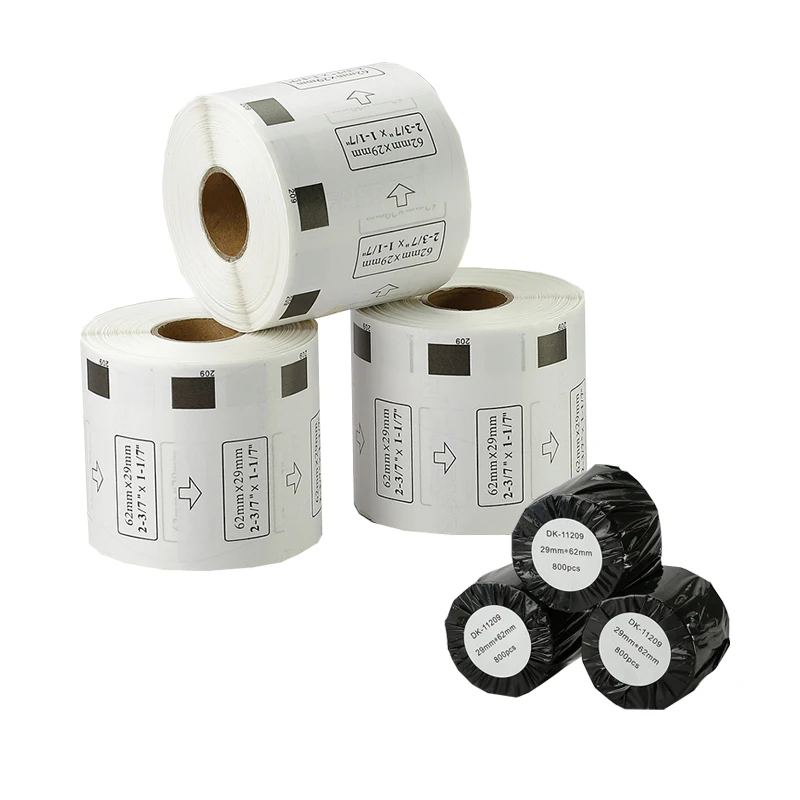 Custom DK 1209 DK-11209 Compatible Clear Thermal Barcode Shipping Packaging Print Label Paper Sticker For P-tou Brother Printer