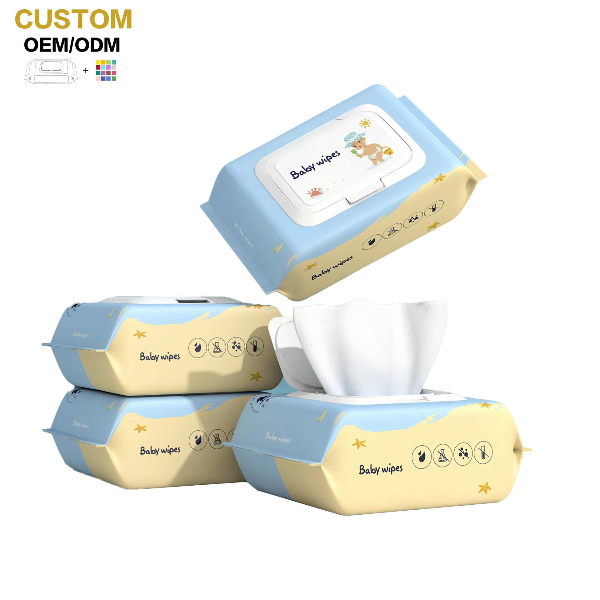 80 Pcs Organic Unscented Extra Thick & Durable Cotton Face Mouth Baby Wipes For Sensitive Skin
