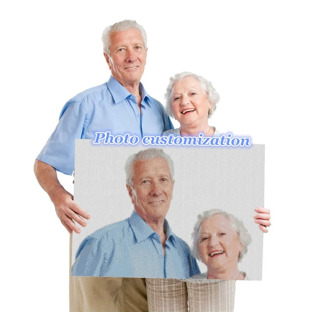 
Wholesale Custom Diamond Painting Photo in Canvas DIY full Square Or Round Drill For Living Room Decor 