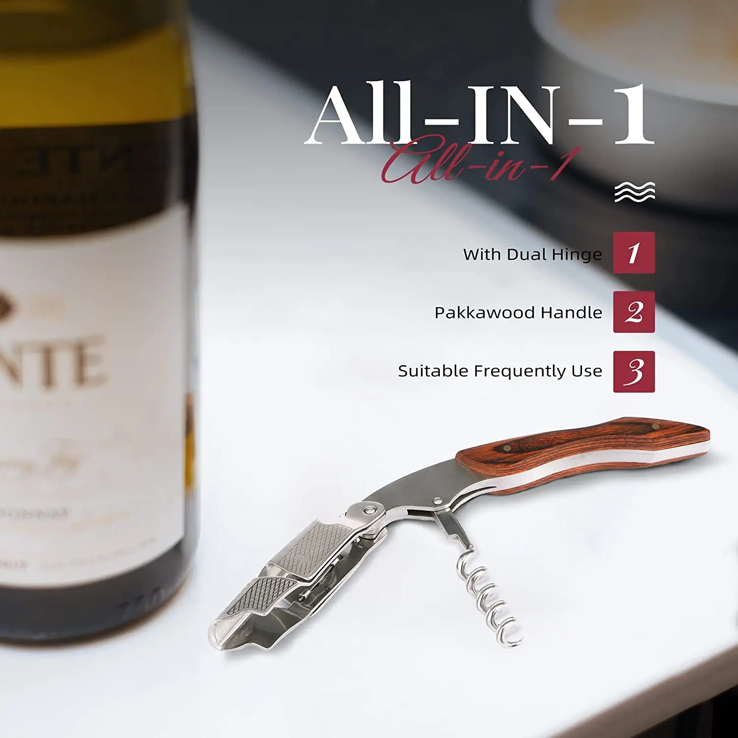 Custom Wine Bottle Openers Easily Use Wooden Handle Corkscrew Wine Bottle Opener