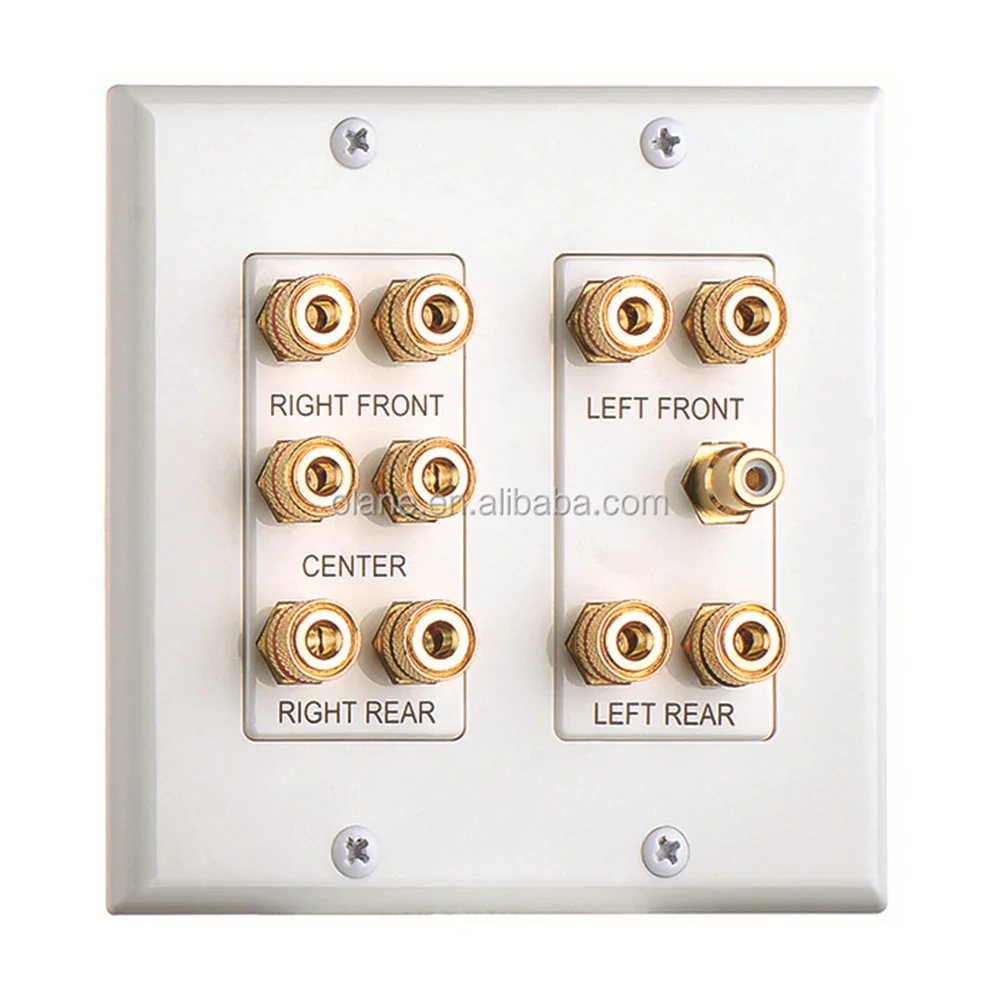 Настенная плита для домашнего кинотеатра, 2 клавиши, 7,1 дюйма, с 7 динамиками и 2 разъемами RCA