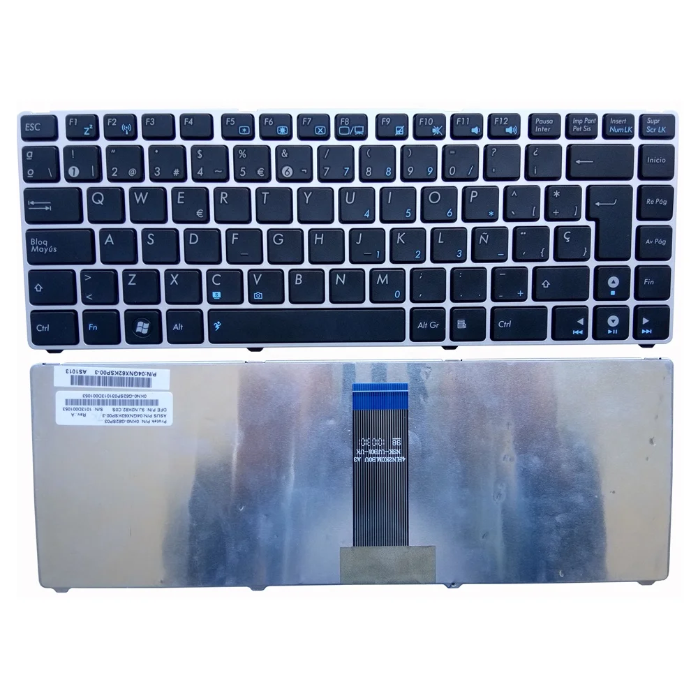 Высококачественная клавиатура для ASUS U20 U20A UL20 UL20A 1201K 1201T 1201N в серебристой рамке