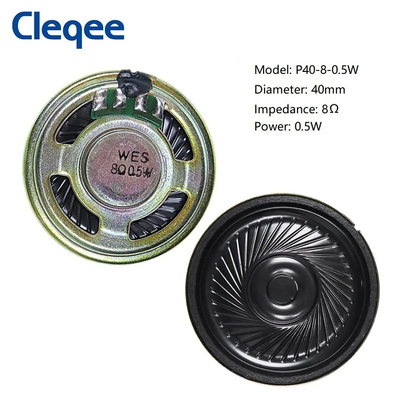Wholesale Horn 40mm 8 ohm 0.5W Metal Frame Shell Waterproof Bt Round Raw Speaker for Two Way Radio Learning machine