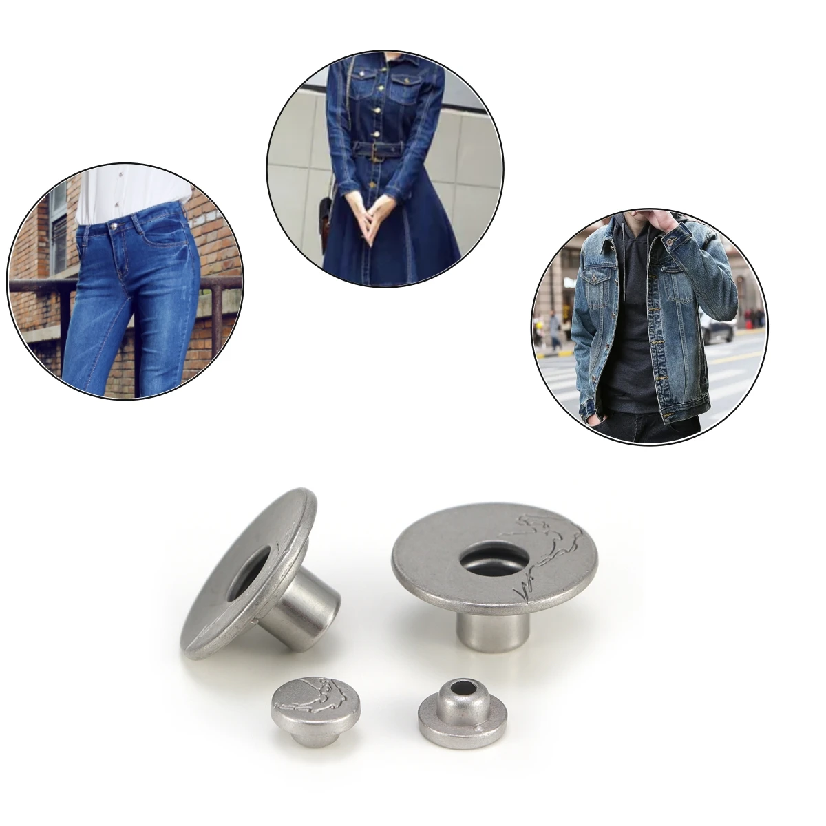 Custom Size Plating Clothing Gold Jeans Logo Buttons Denim Jeans Button With Single Prong for Pants