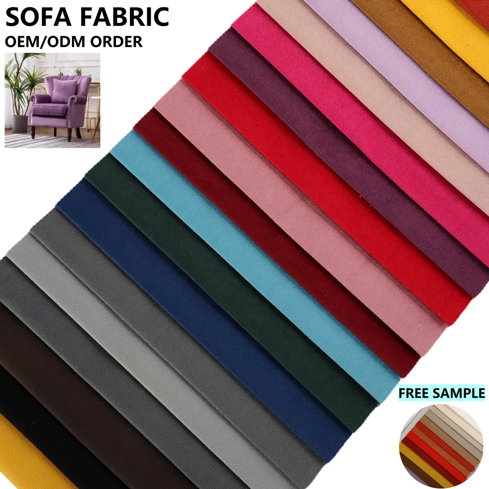 Wholesale 100% Polyester Holland Velvet Sofa Fabric Dyed Plain Upholstery Manufacturer Price Per Meter Velvet Fabric Sofas