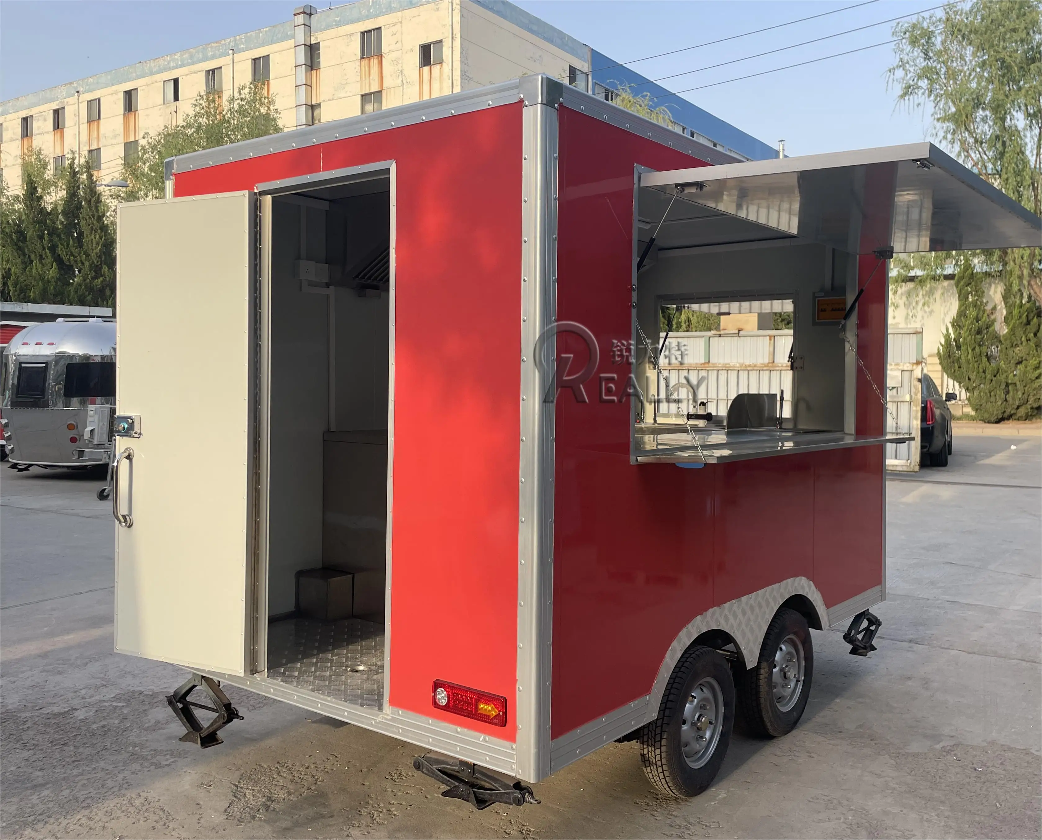 2024 Single Axle popcorn hotdog Mobile Food Cart  Fryer catering Small Mini Square Trailer