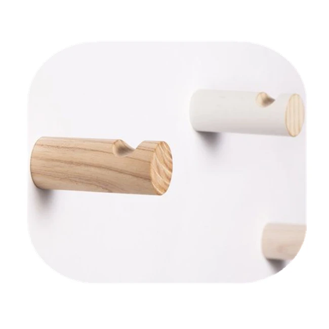 Mass customization wooden Wall Mounted Bracket wood coat towel hook wall plant hook/holders Modern Minimal Wooden Wall Decor