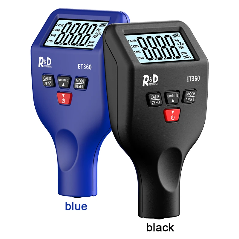 R&D ET360 Car Paint Thickness Meter High Precision Car Paint Coating Thickness Gauge Fe/NFe Fe+ Zn Russian Manual