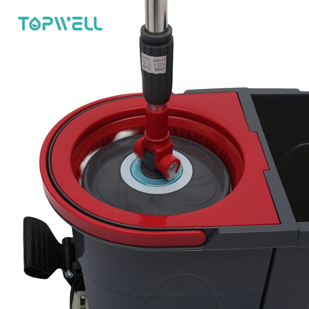 Topwill China Sustainable 130cm Bathroom 100% New PP 360 Bucket Spin Magic Mop With Pedal
