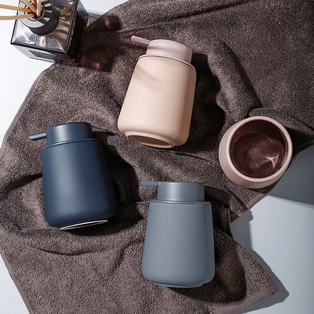 nordic simple bathroom set ceramic manual liquid hand soap dispenser