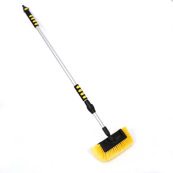Telescopic long handle 12 inch water flow through fed car truck RV wash cleaning brush