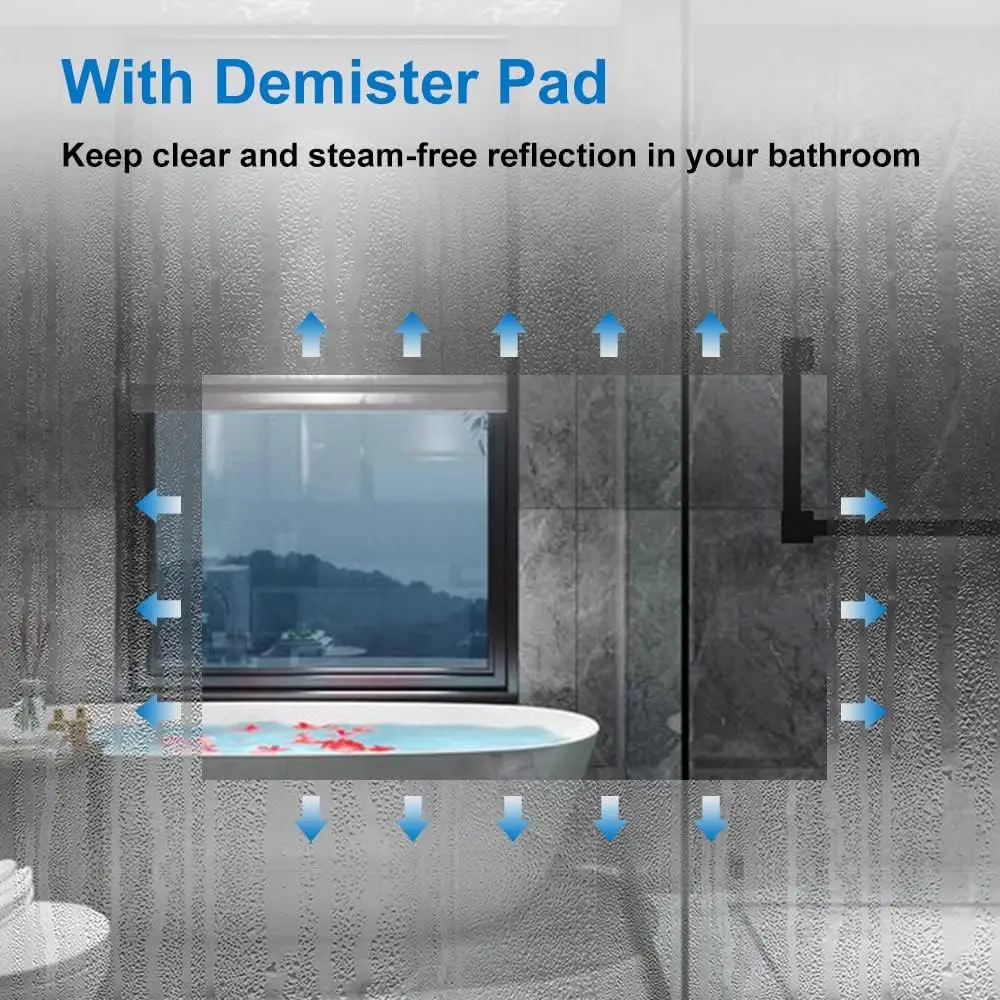 Jinghu LED Bathroom Mirror with Lights Backlit Vanity Mirror Large Wall Mounted Dimmable Smart Mirror