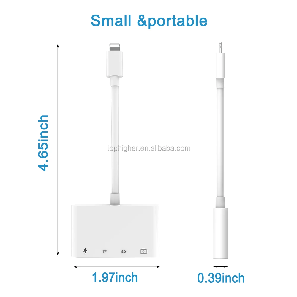 For iPhone USB OTG Adapter TF/SD Camera Card Reader Connector Lighting OTG Adaptor Cable Adapter for iPhone iPad