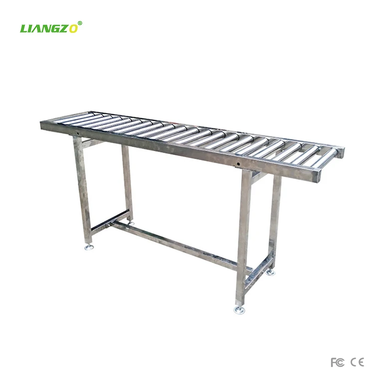 Non-standard Industrial Transport Brushed 201 304 Stainless Steel Roller Conveyor With Legs