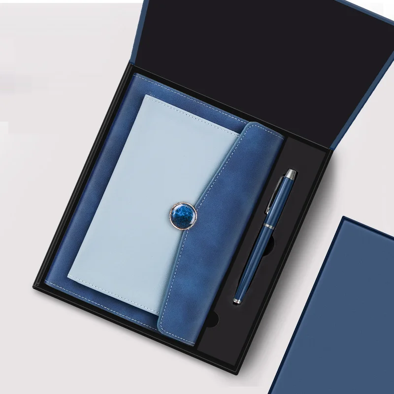 A5 Grid Hard Cover Pu Leather Custom Diary Weekly Monthly Daily Note Book With Pen Paper Notebook