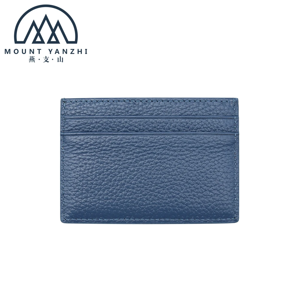 Customized Genuine Pebble Leather RFID Blocking Cardholder Front Pocket Design with Low MOQ for Name Credit ID Business Cards