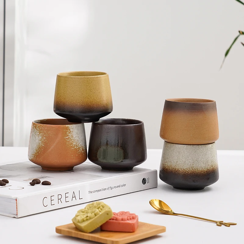 200 ML Pottery Matcha Latte Coffee Cup Reactive Stoneware Cup Ceramic Espresso Coffee Mug