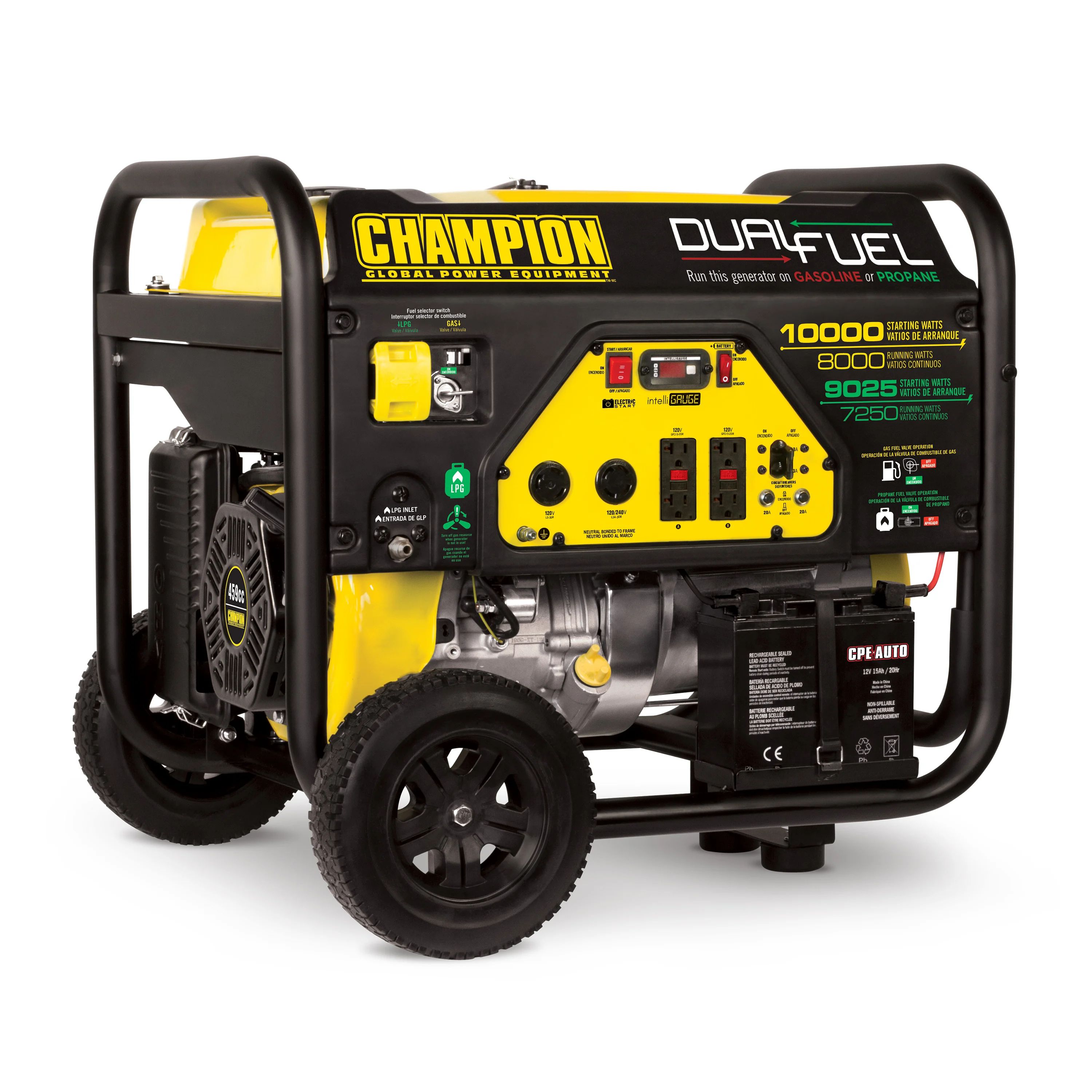 Champion Single Phase LPG Gasoline Dual Fuel Electric Home Use Mini Portable Generators 8kw