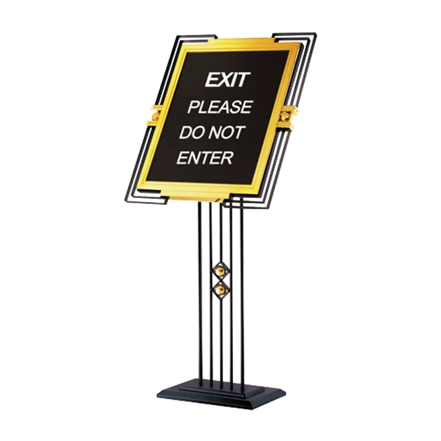 Wholesale Gold Restaurant Banquet Meeting Hotel Lobby Wedding Sign Stand Poster Welcome Rest Sign Display Racks for Billboards