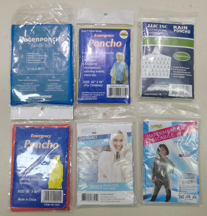 Promotional Emergency Disposable Cheapest Raincoat for Women Girls