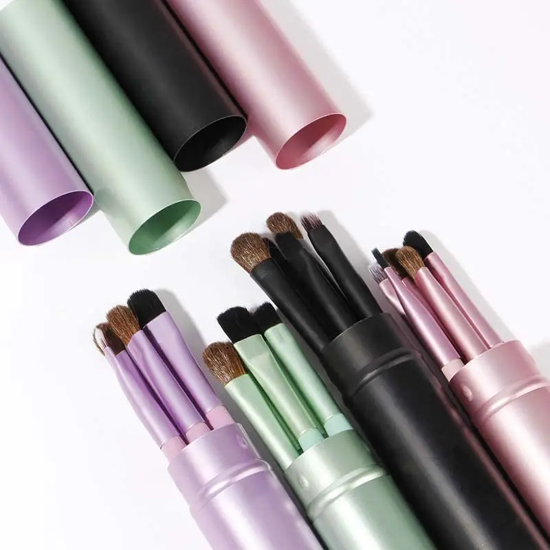 5 Pcs/set Travel Portable Mini Eye Makeup Brush Set Apply Eyeshadow Eyeliner Eyebrow Brush Lip Makeup Brush Set Makeup Tools