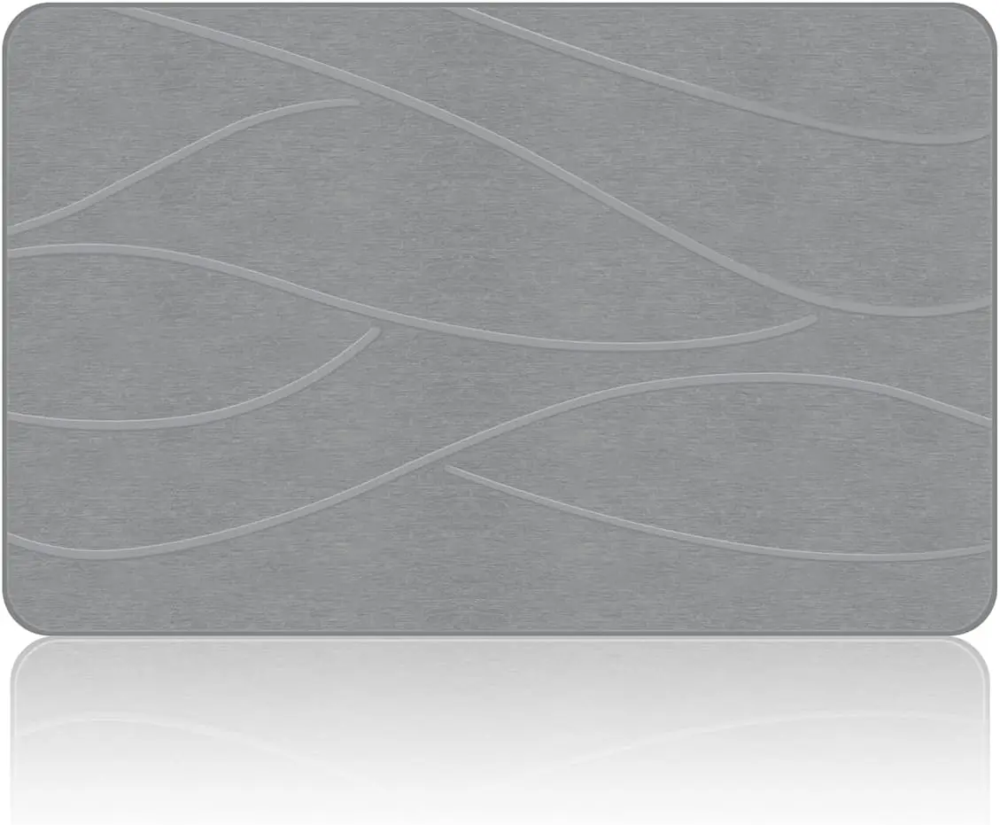 Non-Slip Super Absorbent Stone Bath Mats for Bathroom Quick Drying Stone Shower Mat Large Natural Easy to Clean