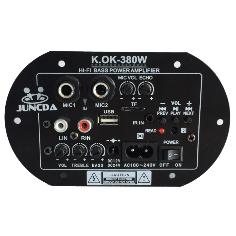 KOK-380 AC220V 12V 24V Digital Blue.tooth Amplifier Board Subwoofer Dual Microphone Karaoke Amplifiers Car Home amplificador AMP