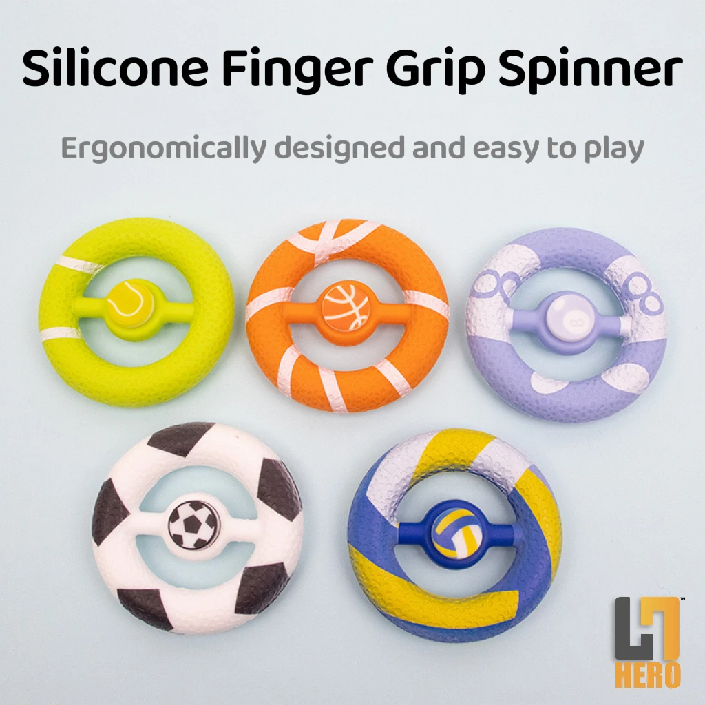 Silicone Portable Fidget Spinner Round Grip Decompression Toy to Practice Hand Training Finger Spinner