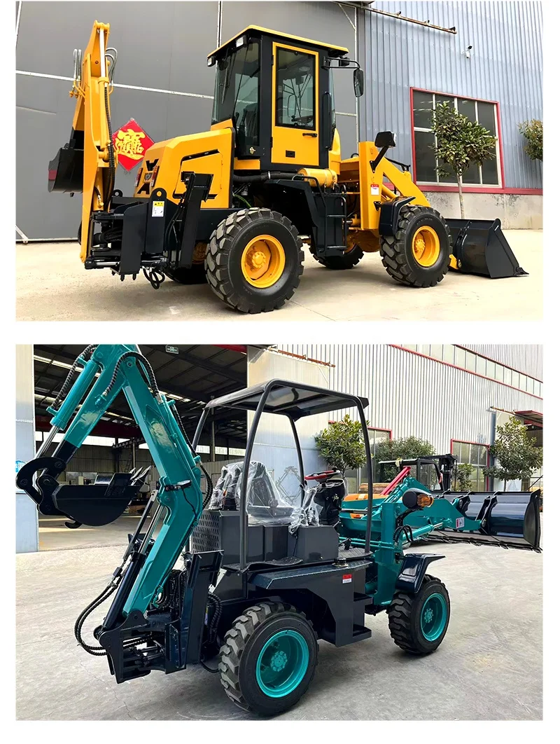 Construction equipment multi-purpose machine front loading rear excavation bucket capacity 0.1 cubic meters compact and durable