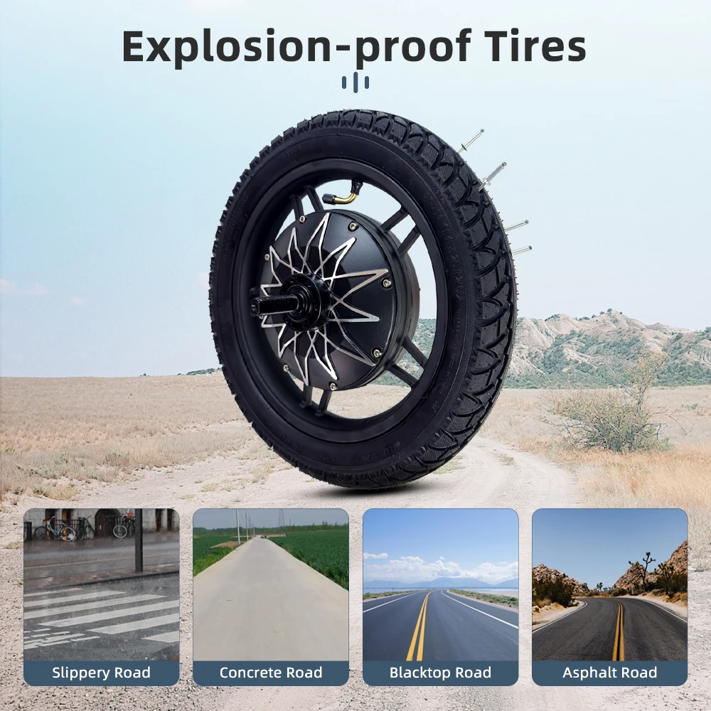 Hot Selling 2000w Bicycle 48v DC Electric Brushless Rear Drive 14 inch Hub Motor for Ebike