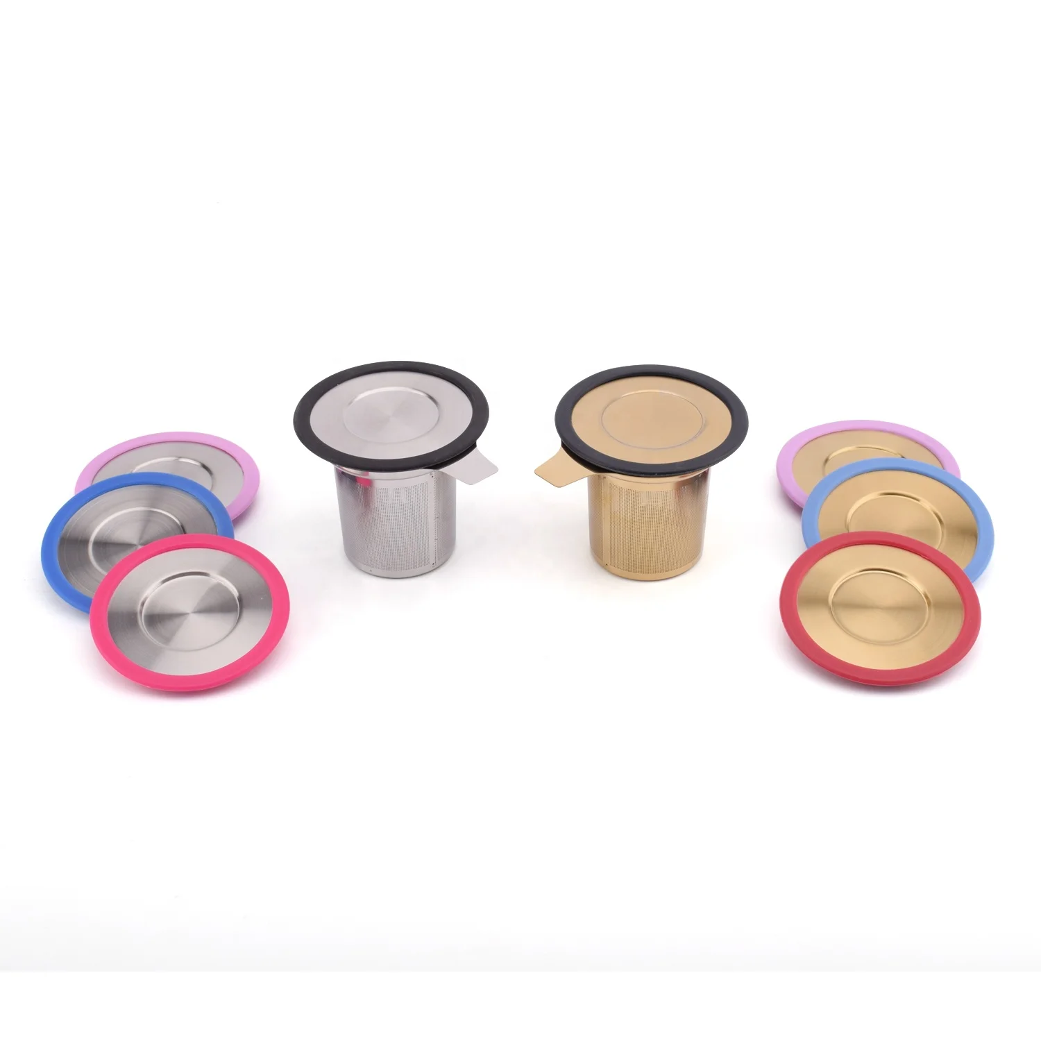 Extra Fine Mesh Tea Filter 304 Stainless Steel Tea Infuser Basket with Silicone Lid