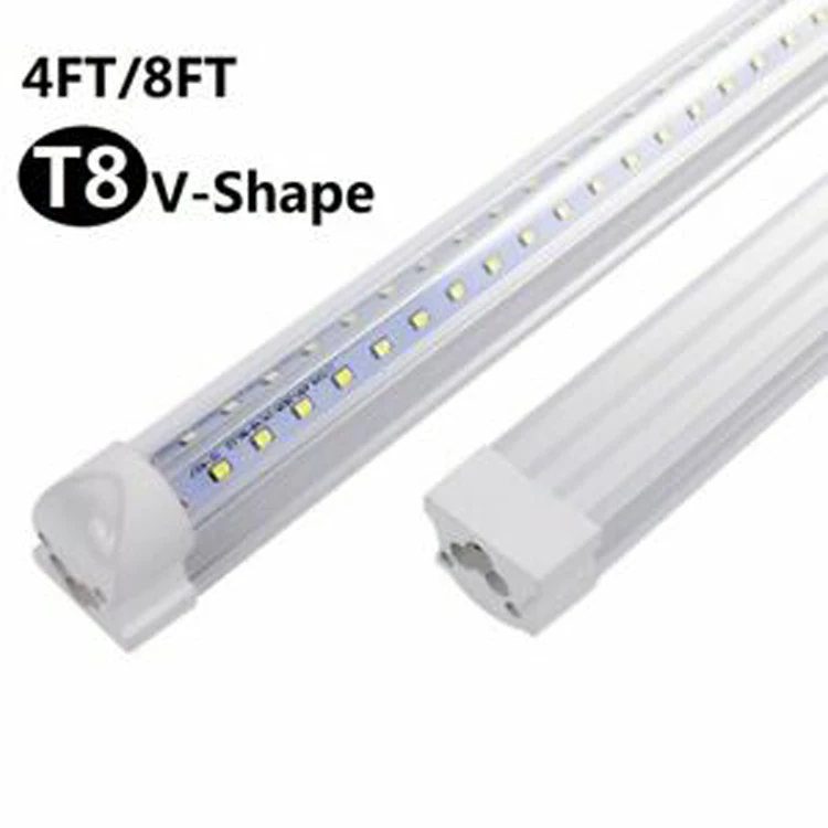 2023 New Design V-shaped 30W 60W 8ft T8 Integrated Led Tube Light Fixture tube