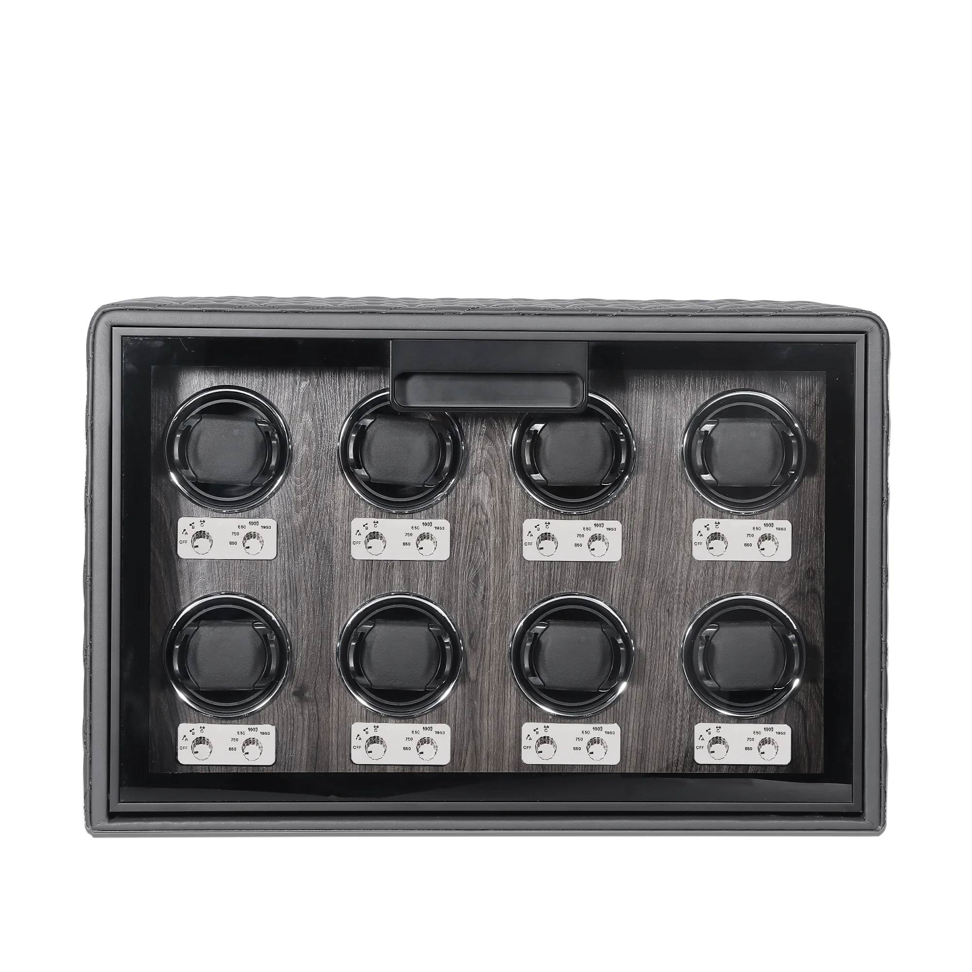 Luxury Handmade PU Leather Watch Winder with 8 Slots Safe MDF and Paper Storage Box for Watches and Accessories