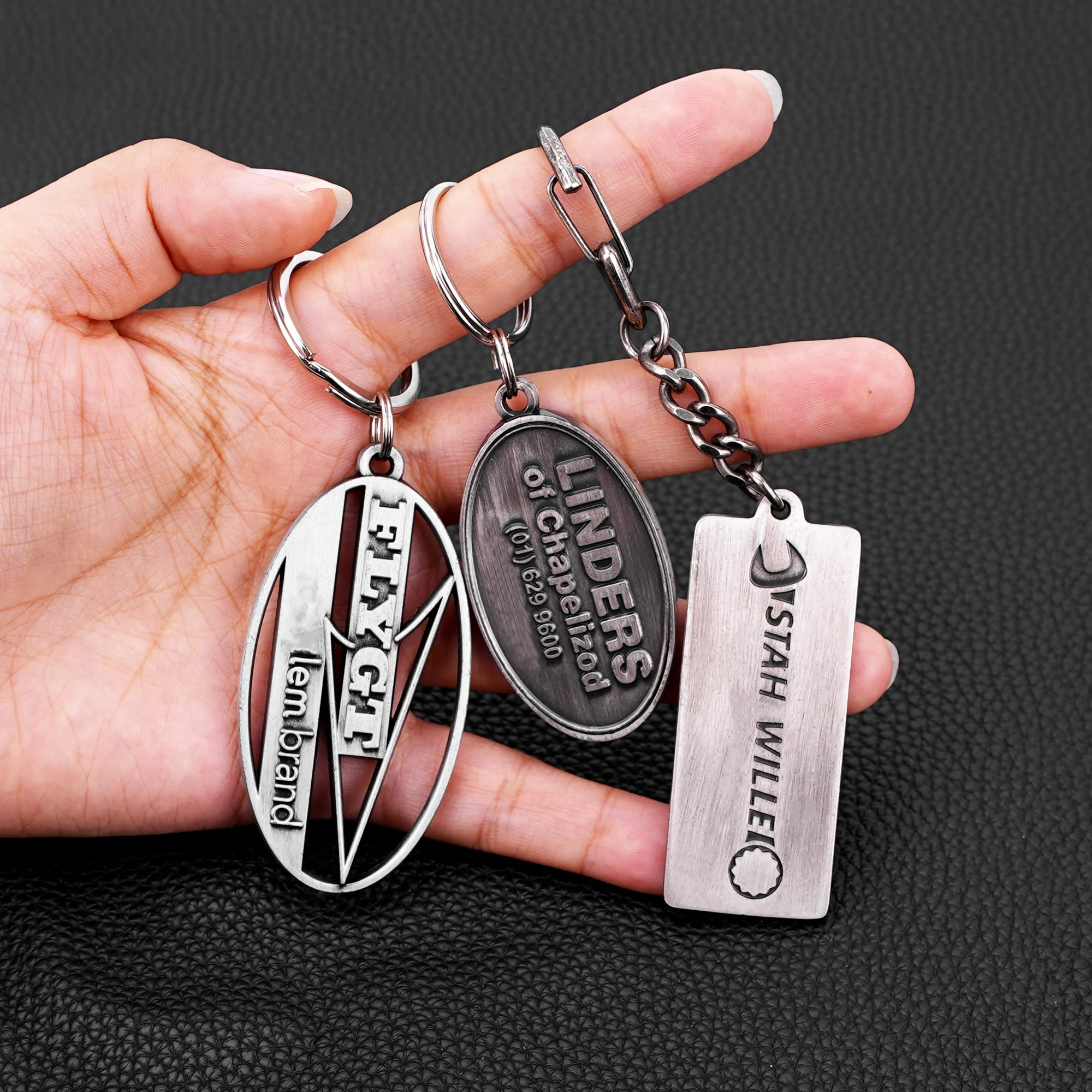 Creative Gift Personalized Custom Engraving Brand Logo Metal Keychain Metal Digital Keychain Chain Zinc Alloy Keychain