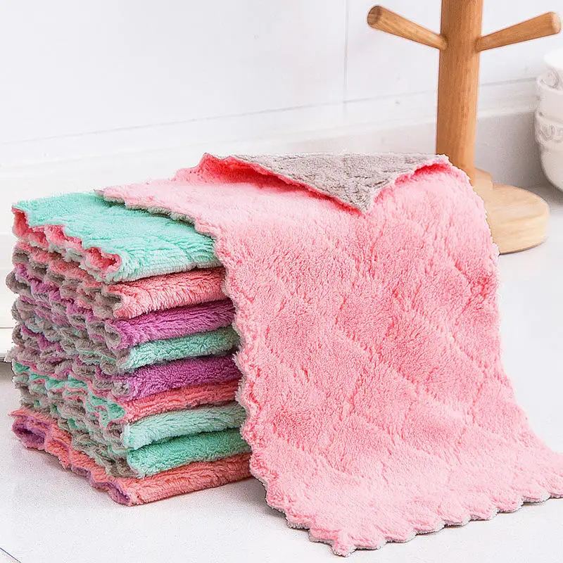 Dishwashing Cloth Thickened Non-stick Oil Microfiber Cleaning Towel