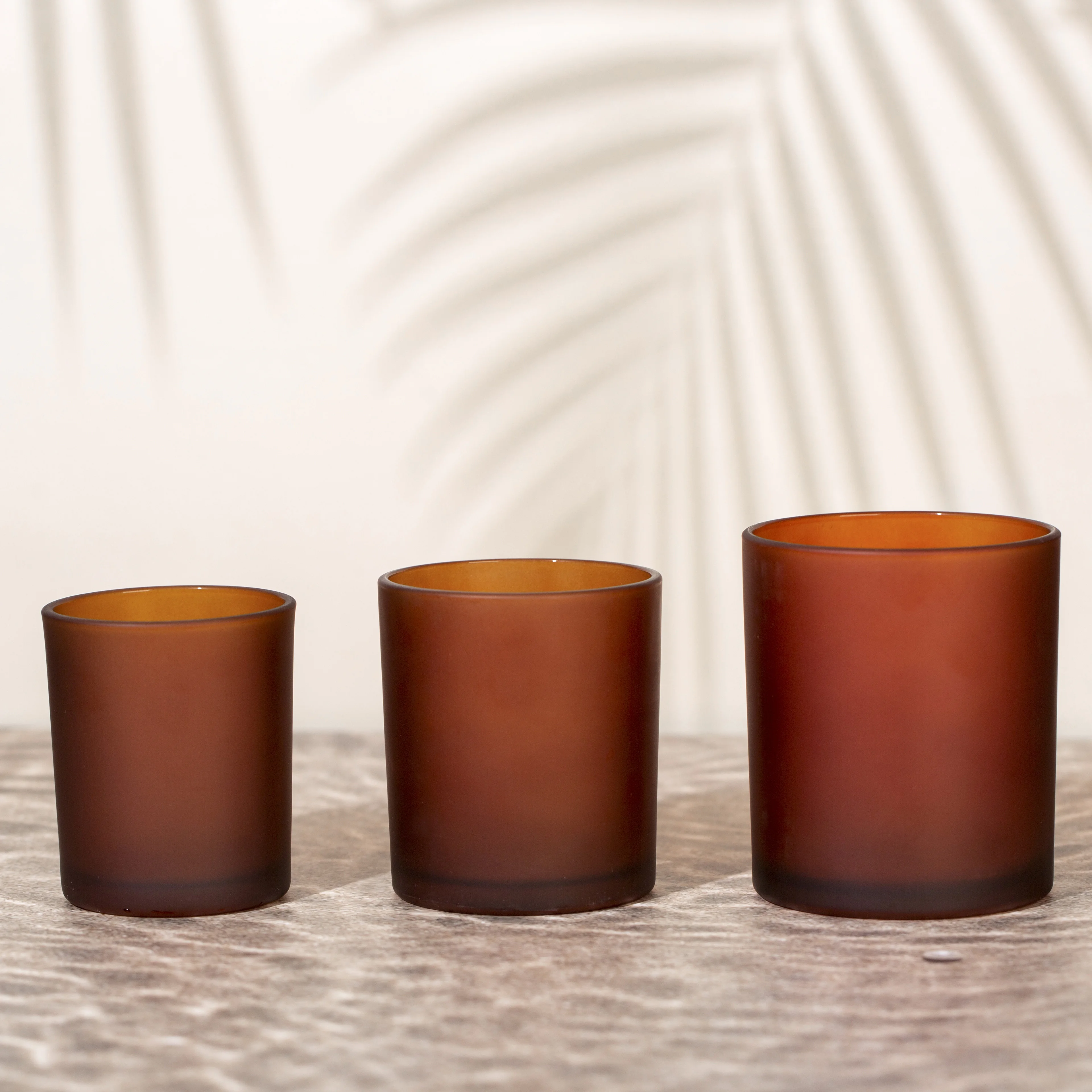 Factory Wholesale Unique jar Luxury Custom amber Jar Glass Candle Jars with Lids