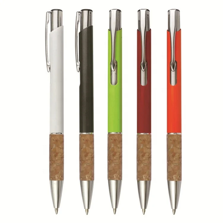 High Quality Aluminum Metal Pen Promotion Gift Cork Grip Pen Logo Custom