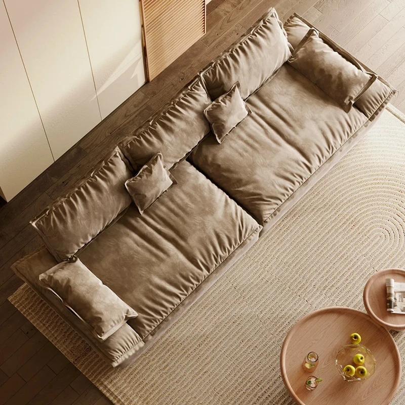 Italian sailboat Caeser Velvet Fabric sofa ultra seating depth designer sofa for living room light luxury modern lounge sofa