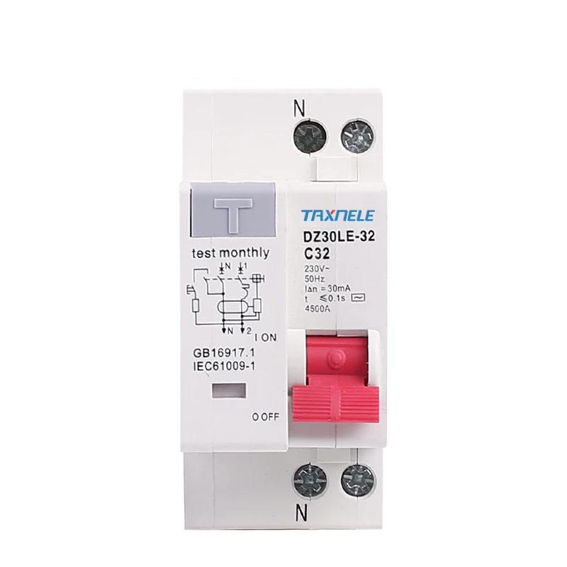 
DZ30LE 32 DPNL 230V 1P N Residual current Leakage Circuit breaker with over and short current Leakage protection RCBO MCB  (62308870309)