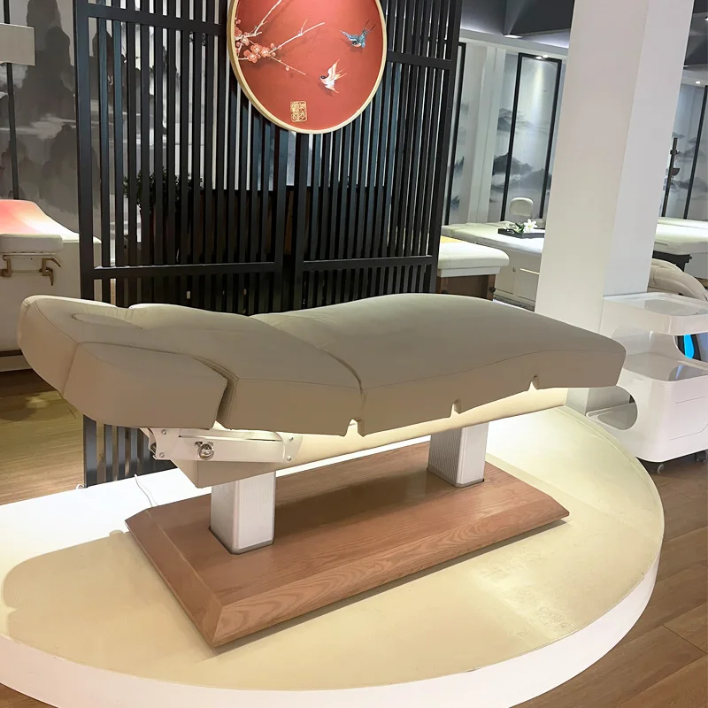 Luxury Salon Spa Bed Beauty Equipment 4 Motors Electric Cosmetic Table Massage Bed With Led Lighting