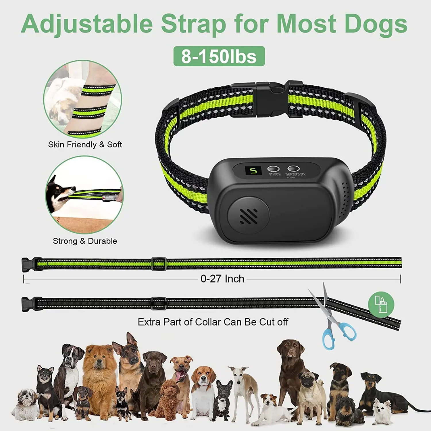 IPetDog 5 Working Modes Anti Barking Dog Stop Dog Barking Collar