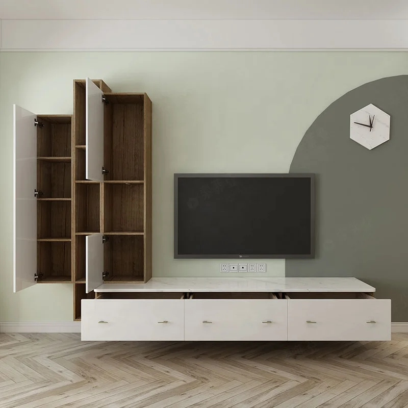 SUOFEIYA TV Stands Wood TV Cabinet Wall Mounted Set 2020 Living Room Furniture Modern Wooden Customer Designs Acceptable OEM ODM
