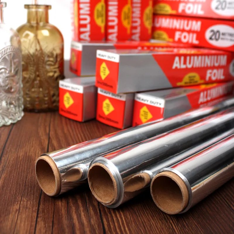 Food Grade Heavy Duty Disposable Foil Paper Household Kitchen Aluminum Tin Foil Paper Roll For Food Packing
